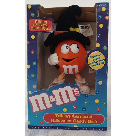 VINTAGE M&M'S TALKING ANIMATED HALLOWEEN CANDY DISH NIB - Picture 1 of 12